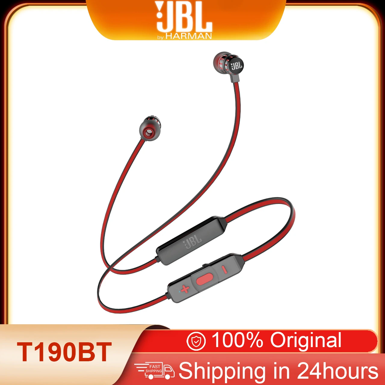 

JBL T190BT Original Wireless Bluetooth Earphone Sport Running Earbuds Pure Bass Sound Magnetic Headset 3-Button Remote with Mic