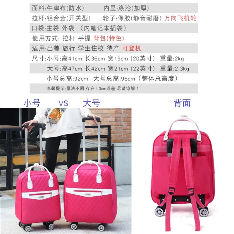 COLENARA 20/24inch The New Suitcase Men's Fashion Oxford Cloth Trolley Case Women's Silent Universal Wheel Hand Rolling Luggage