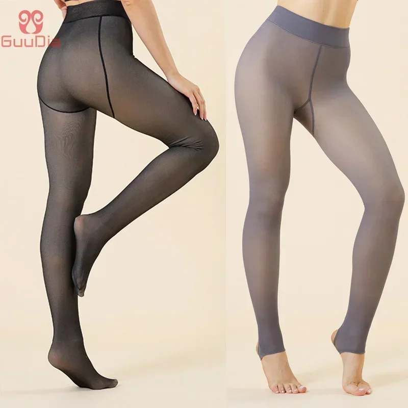 Флисовые Носки GUUDIA с лямками облегающие колготки термочулки женские эластичные