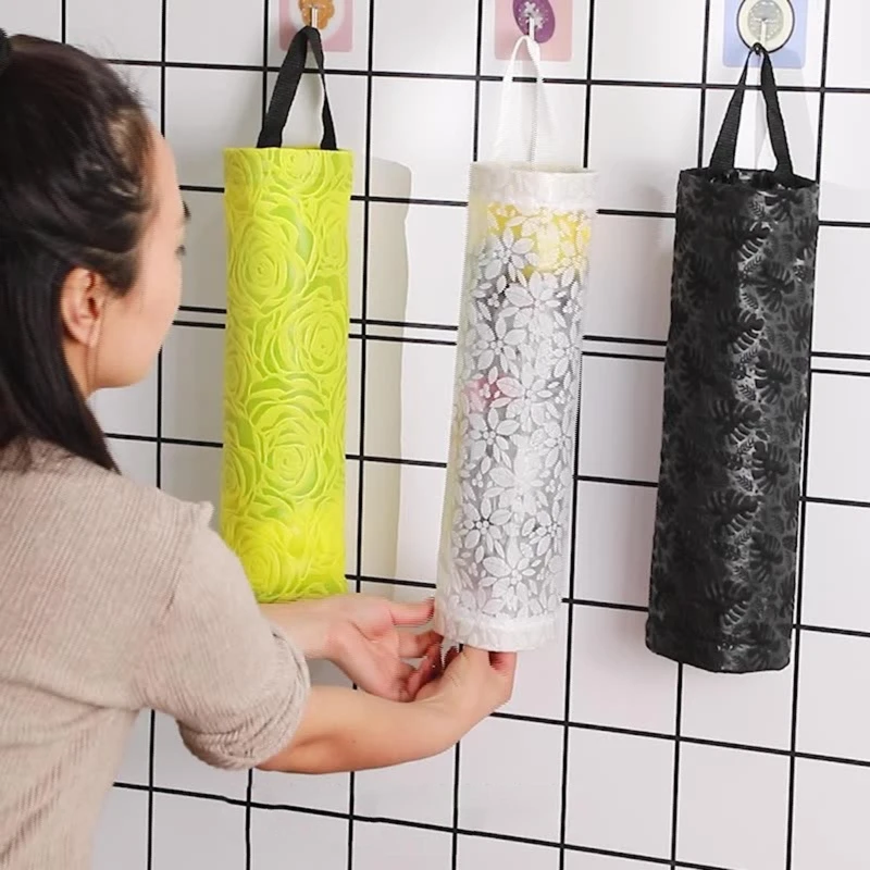 

Hanging Garbage Bag Organizer Plastic Bag Holder Dispenser Holders for Home Kitchen Bathroom Sundries Storage Bag