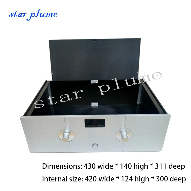 

Car Guy All Aluminum Power Amplifier Case Preamplifier Case DAC/Decoder/Vacuum Tube Amplifier Chassis (430*140*311mm) DIY Box