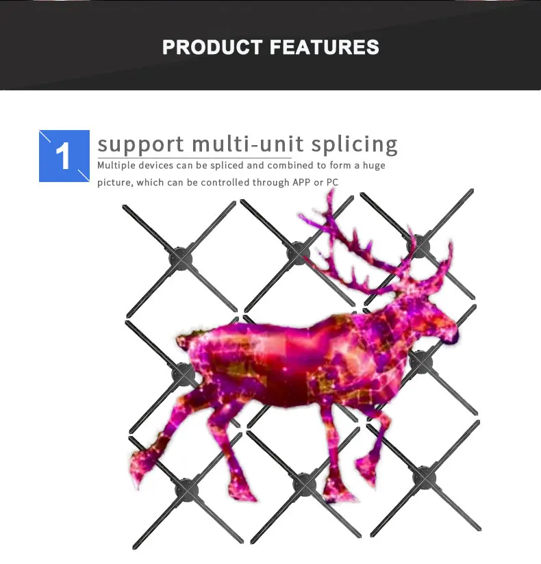 3D-голографический дисплей 52 см поддержка Bluetooth и Wi-Fi внутреннее рекламное