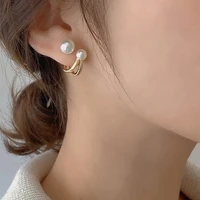 stud earrings for women simple light pearl earrings 2022 new style fashion delicate geometry jewelry accessories wholesale