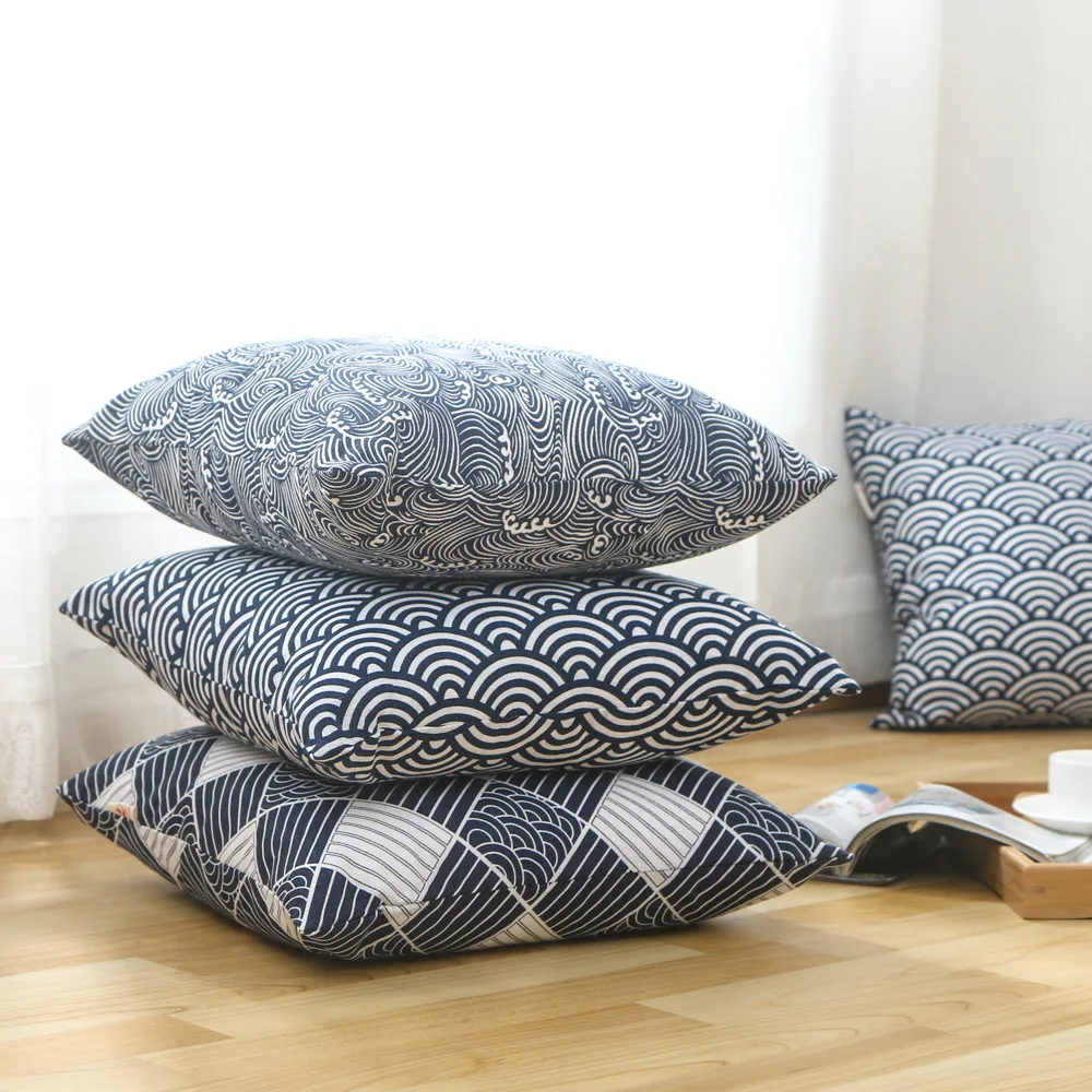 

45X45cm Cotton And Linens Blended Fabric Dakimakura Cushion Rural Style Strong Supporting Fluffy Home Bedroom Office Decoration