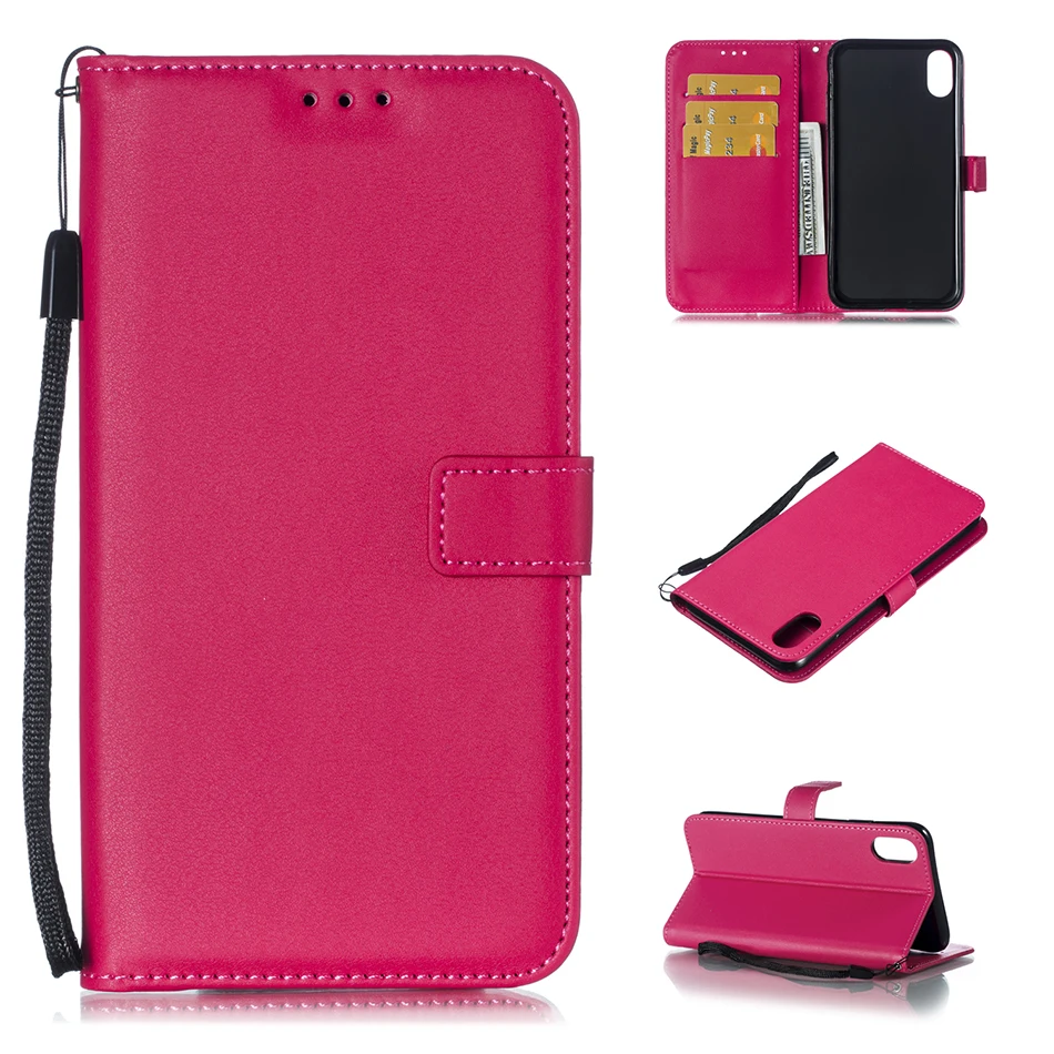 Solid Color Leather Wallet Case For iPhone 14 XS MAX X XR 5 5S SE 2020 4 4S 6 6S Plus 7 8 11 Pro 12 mini 13 Flip Cover Card Slot