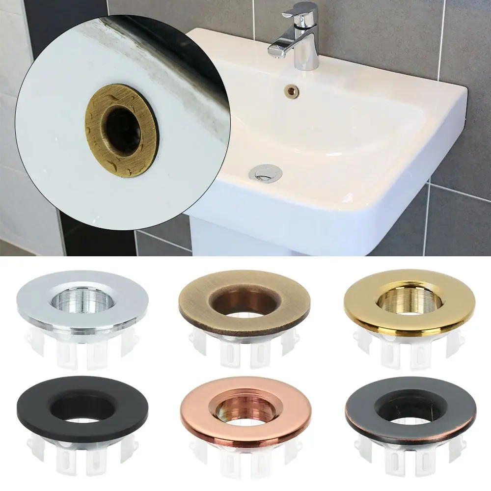

Hollow Bathroom Round Ring Tub Drain Stopper Basin Insert Replacement Sink Hole Cover Trim Ring Cap Overflow Covers