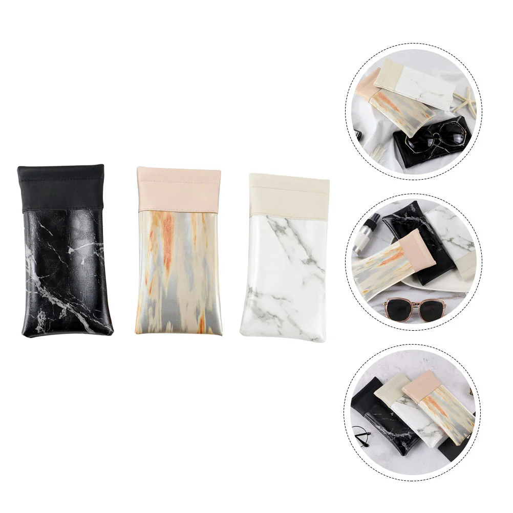 

3Pcs Pouches Glasses Storage Cases Sunglasses Leather Pouches Glasses Storage Pouches for Protection Sunglasses Glasses