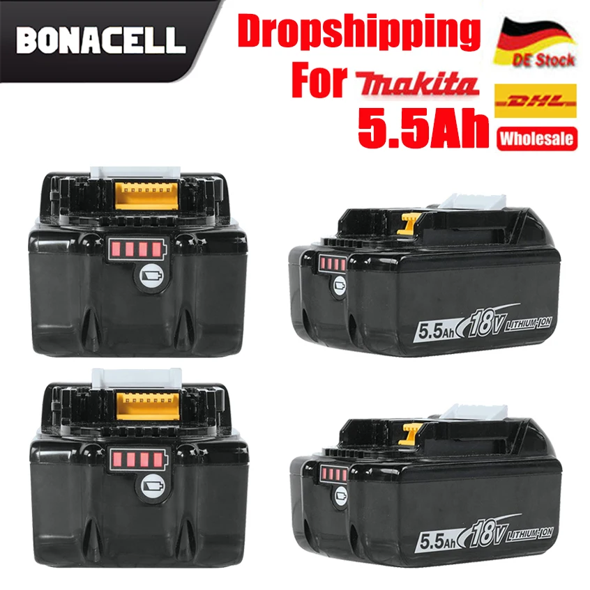Перезаряжаемый литий-ионный аккумулятор Bonacell BL1860 18 в 6000 мАч для Makita BL1840 BL1850 BL1830
