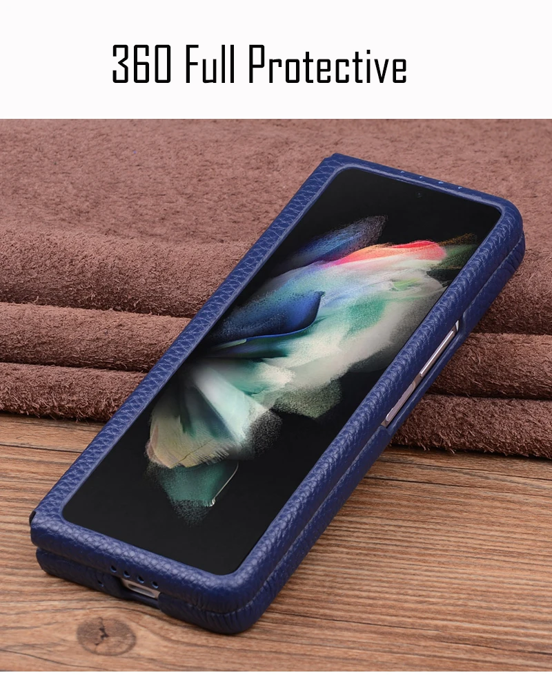Najtaniej All Inclusive Oryginalne Skórzane Etui Do Samsung Galaxy Z Krotnie 3 Przypadku 360 Pełna Zawias Pokrywa Ochronna Dla Galaxy Z Fold3 5G Przypadku