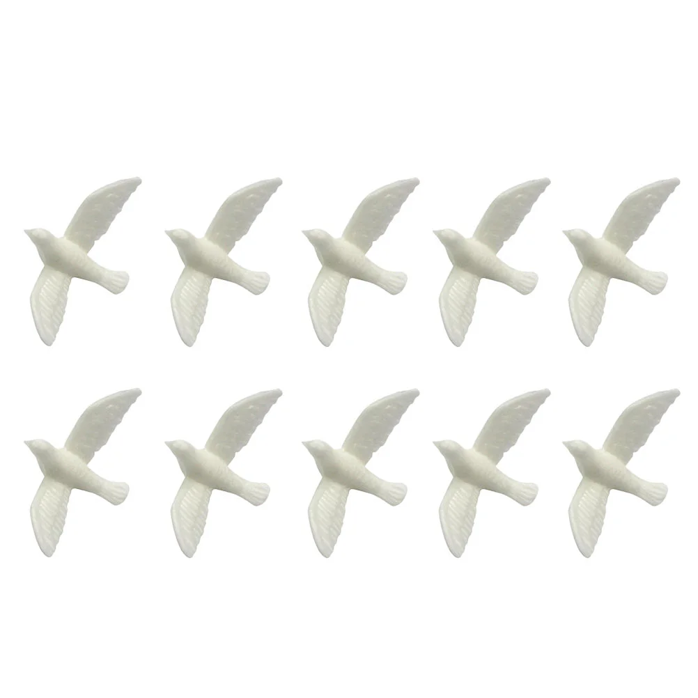 

10 Pcs White Decor Figurines Home Doves Sculpture Décor Resin Bird Little Pigeon Model