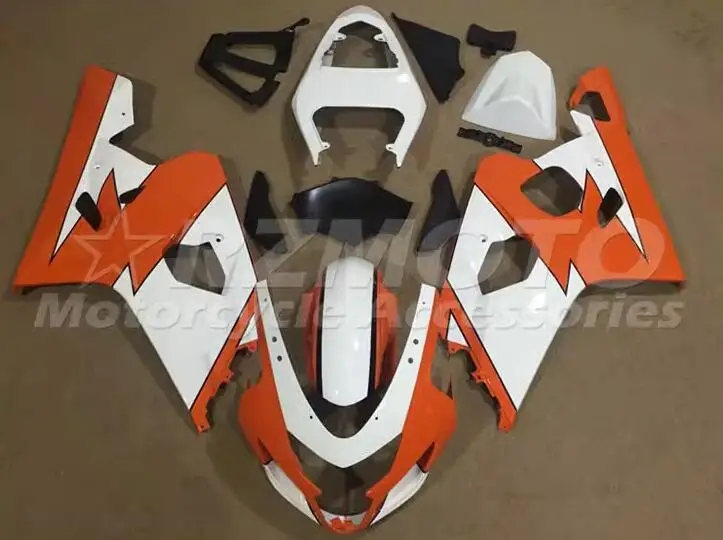 

Injection New ABS Whole Fairings Kit Fit For GSXR600 GSXR750 04 05 R600 R750 K4 GSXR 600 750 2004 2005 Custom Orange White