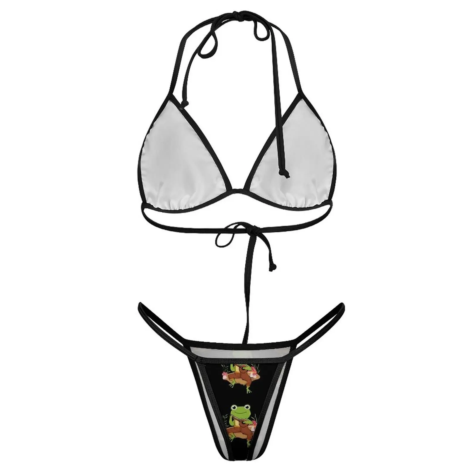 Kawaii Frog игровой банджо Женский развлекательный комплект бикини пуш-ап с животными