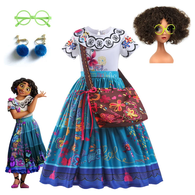 Disney Encanto Costume Princess Dress Suit Charm for Girls Cosplay Isabela Carnival Birthday Party Christmas Girls Clothes Bag
