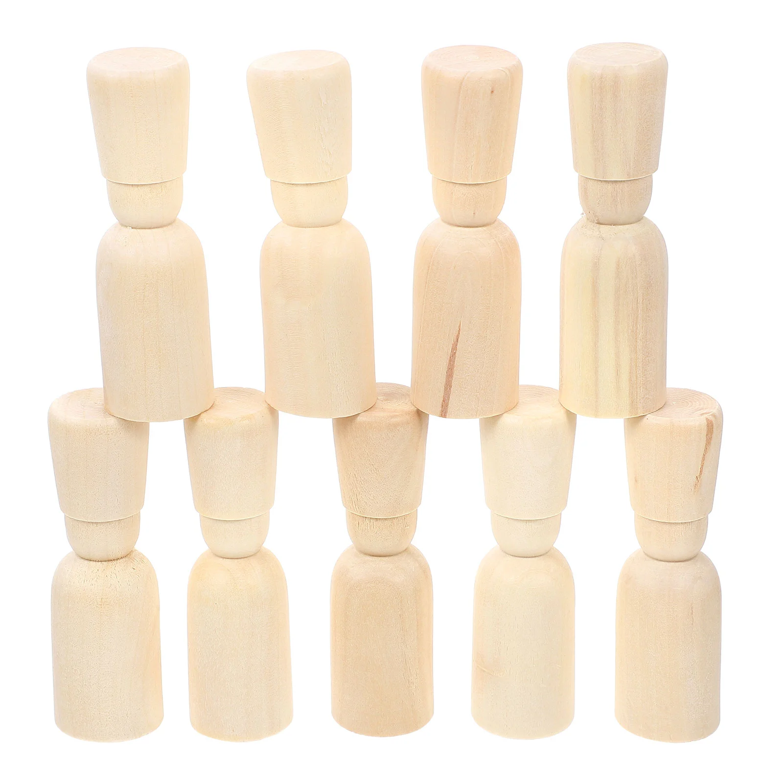

20 Pcs DIY Painted Puppet Wooden Playset Peg Graffiti Puppets Body Child Kids Painting Toy