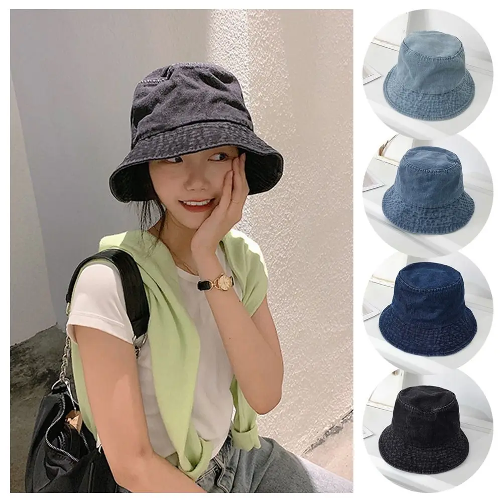 

Outdoor Women Men Pure Color Beach Cap Suede Panama Hat Cotton Bucket Hats Sunbonnet Fisherman Hat