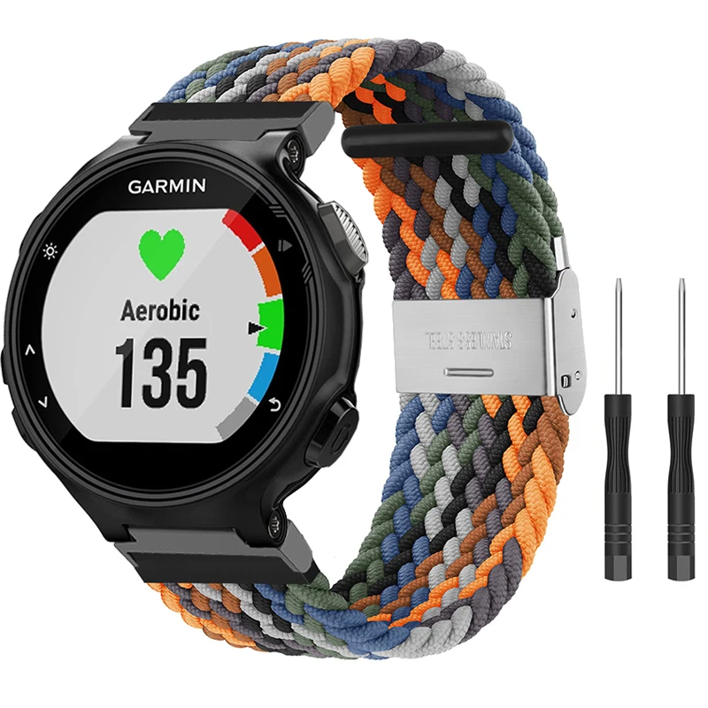 

Эластичные плетеные Ремешки для наручных часов Garmin Forerunner 235 735xt 220 230 630 620 touchs20 S5 S6, нейлоновые регулируемые браслеты