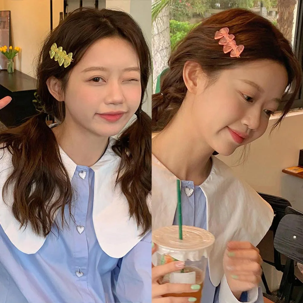 

Прозрачная маленькая заколка для волос с бантом детская милая маленькая заколка головной убор Детская разбитая заколка головной убор детс...