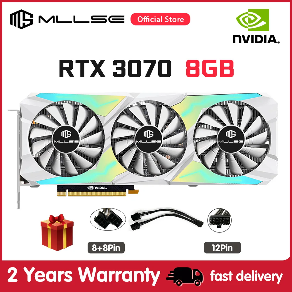 Видеокарта MLLSE RTX 3070 8 ГБ NVIDIA GPU 12Pin GDDR6 256bit HDMI * 1 DP 3 PCI-E 4 0x16 rtx Гб - Цена: 738.15