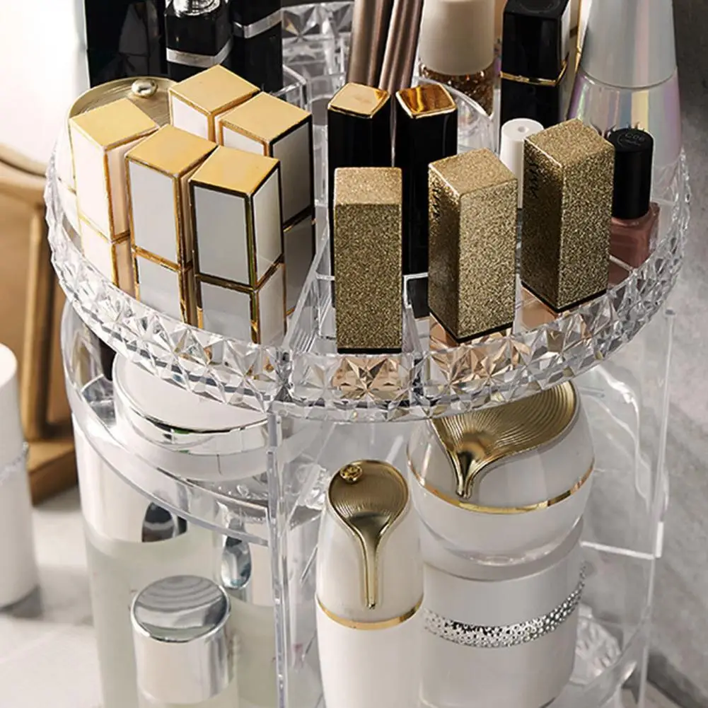 

Rotating Storage Rack for Large-capacity Makeup Organizer with 360 Rotating Design Adjustable Layers for Storage Storage Box