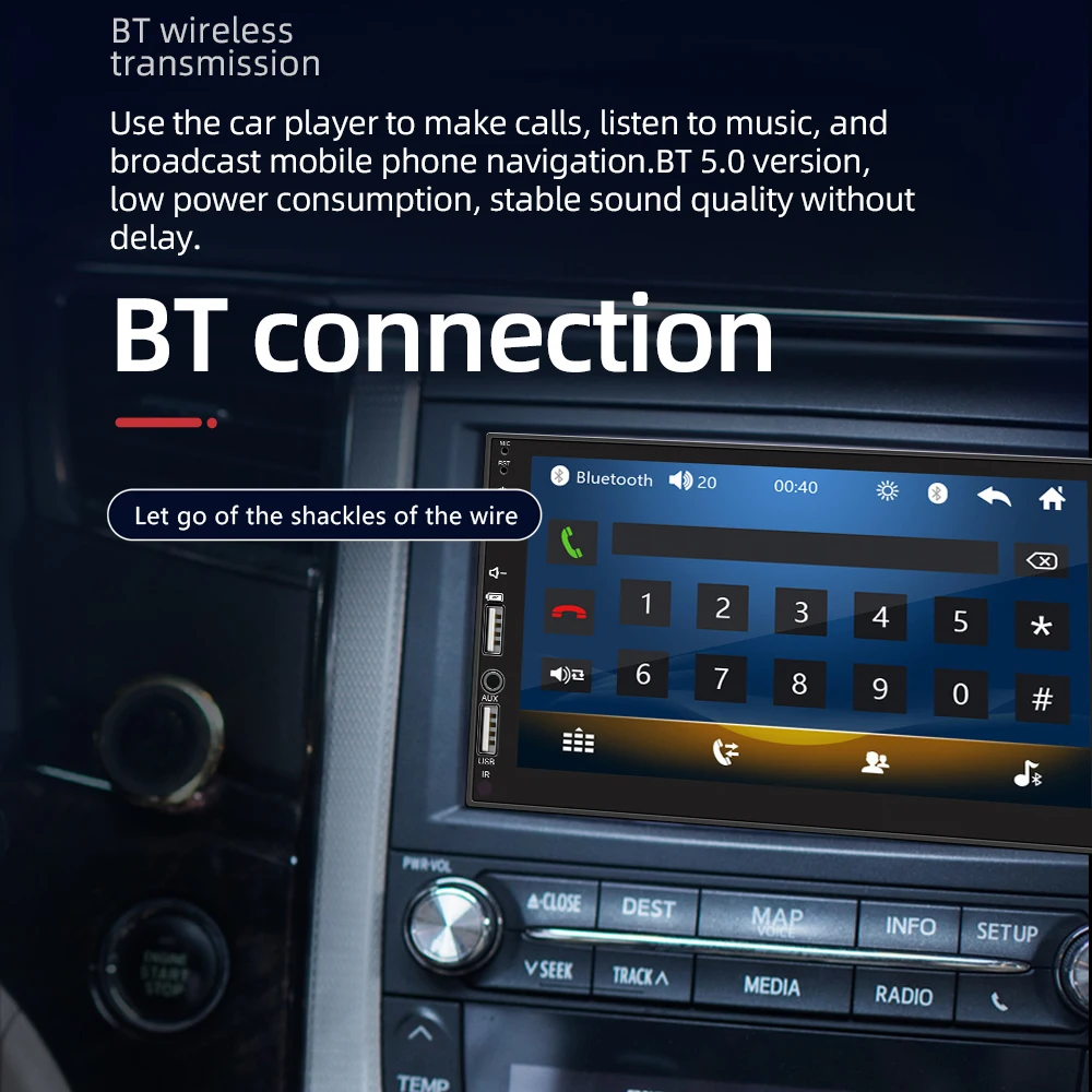 Автомобильный радиоприемник MP5-плеер с 7-дюймовым сенсорным экраном Bluetooth USB