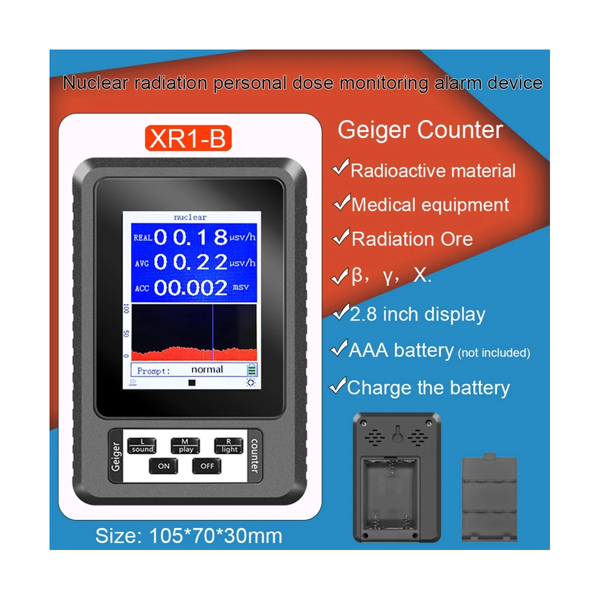 Счетчик Гейгера детектор ядерного излучения β Y рентгеновского в режиме