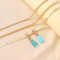 10pcs mix color acrylic fudge bear cute charms diy jewelry fashion pendants fine necklace earring bracelet making accessories
