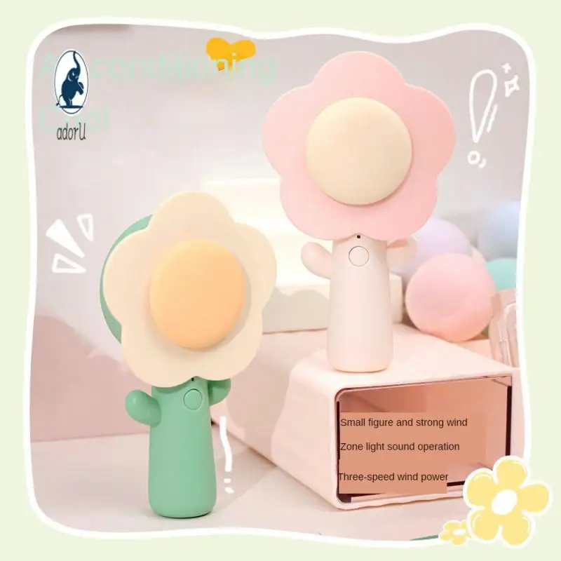 

Portable Cute Mini Fan Usb Charging Sunflower Wholesale Fan Cartoon Handheld Fan Leafless Summer Portable Air Conditioning