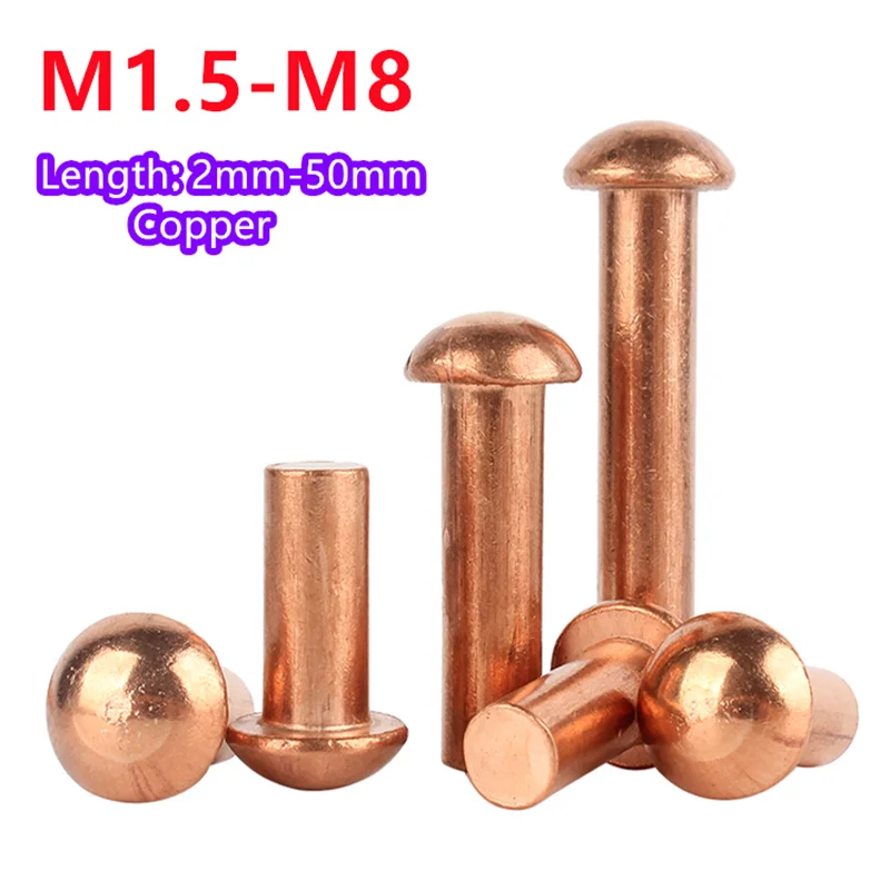 

Медные полукруглые заклепки M1.5 M2 M2.5 M3 M4 M5 M6 M8 фиолетовые