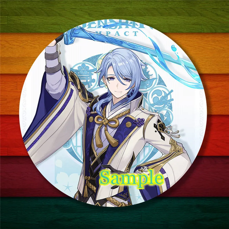 Брошь аниме значок для игры в интернете косплея Kamisato Ayato аксессуары одежды