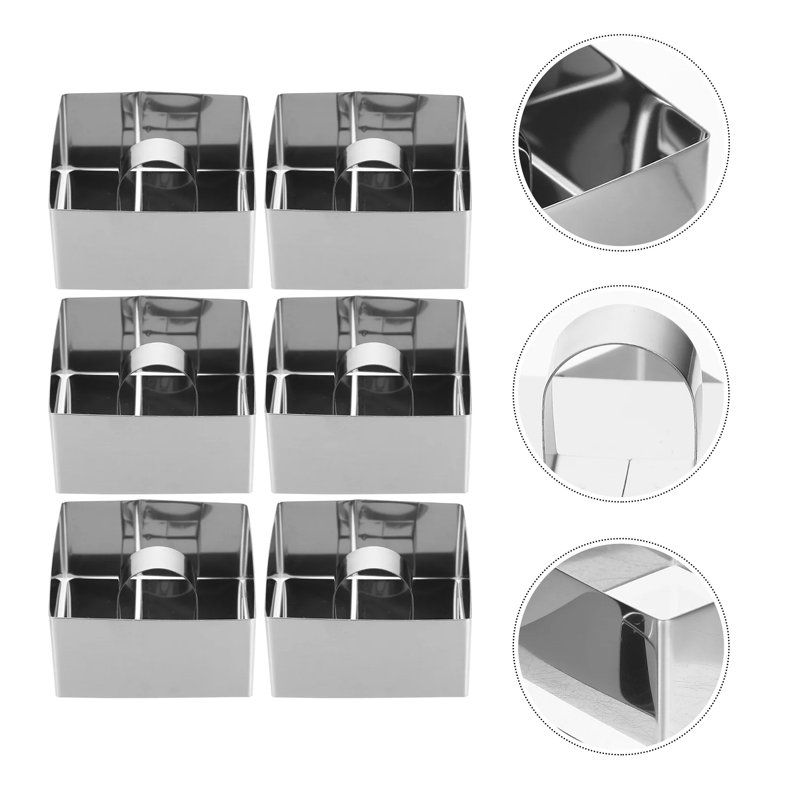 

6 комплектов квадратных форм для торта из нержавеющей стали, антипригарные формы для выпечки муссов