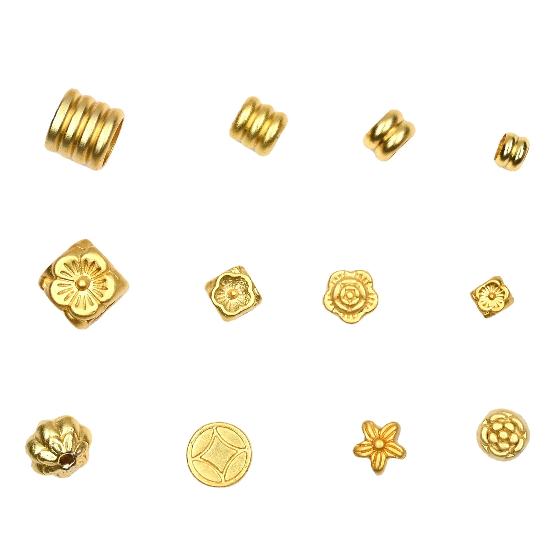 18k bag gold color large hole three-layer bucket pearl-flower line double-sided argenia bead necklace bracelet beaded braided ro