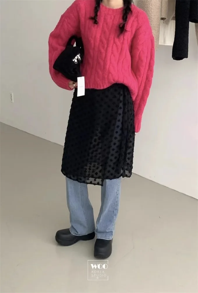 Корейская модная многослойная юбка kusхитки с небольшим цветочным галстуком и