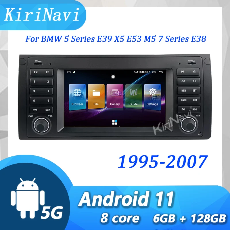 

Автомагнитола KiriNavi для BMW 5, E39, X5, E53, M5, 7, E38 1995-2007, Android 11, автомобильный DVD-плеер, Автомобильная GPS-навигация, 4G, стерео