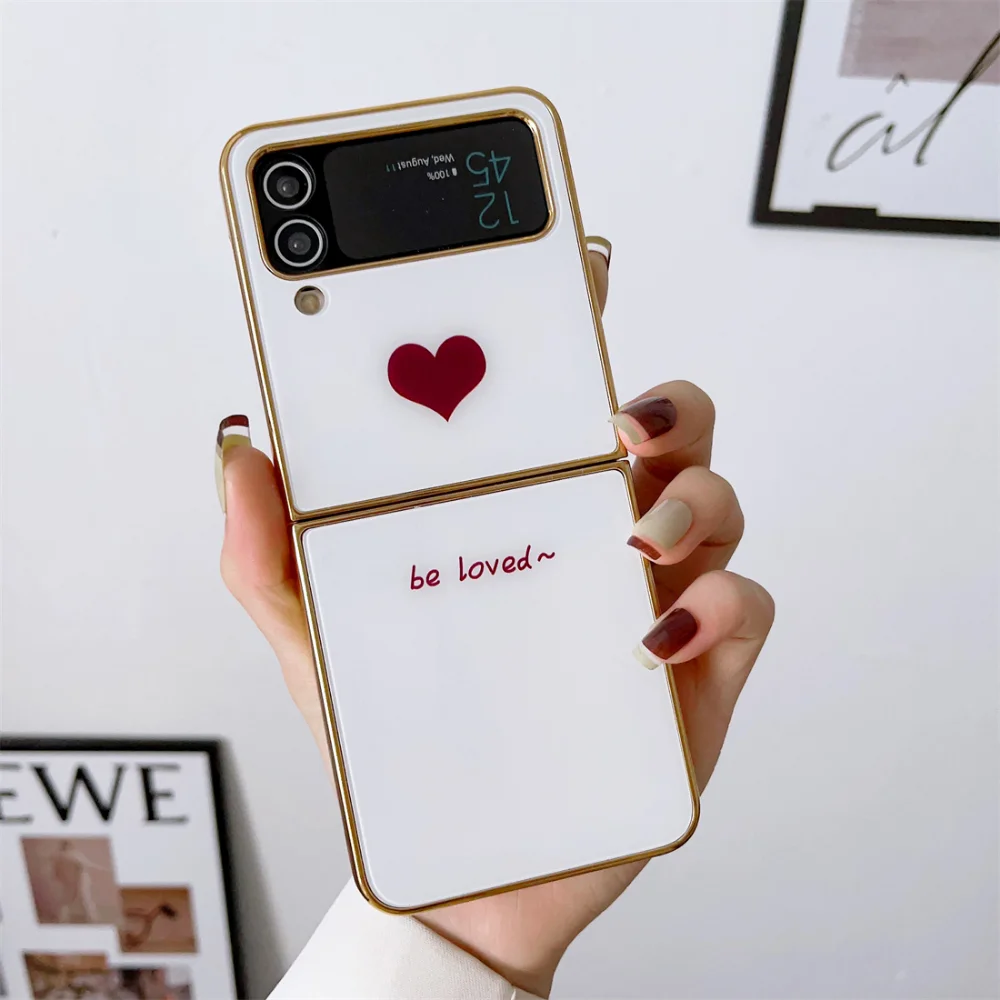 

Luxury Marble Pattern Hard PC Tempered Glass Phone Case for Samsung Galaxy Z Flip 4 3 Flip4 Flip3 5G Shockproof Protective Cover