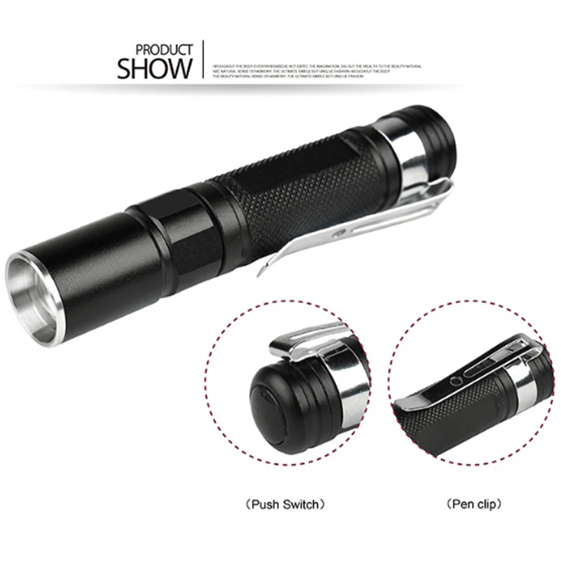 

Mini LED Flashlight ZOOM 7W Q5 2000LM Waterproof LanternaTorch Outdoor Camping Hiking Fishing LED Zoomable Torch