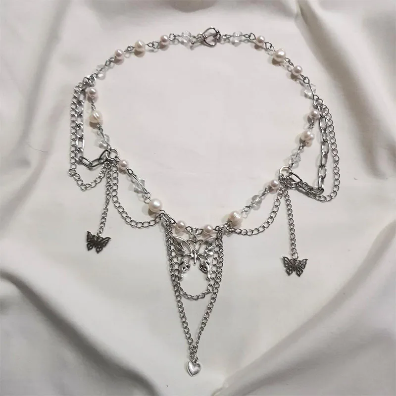 

butterfly necklace Fairycore Goblincore y2k necklace Cottagecore friend necklaces women 2021 jewelry y2k