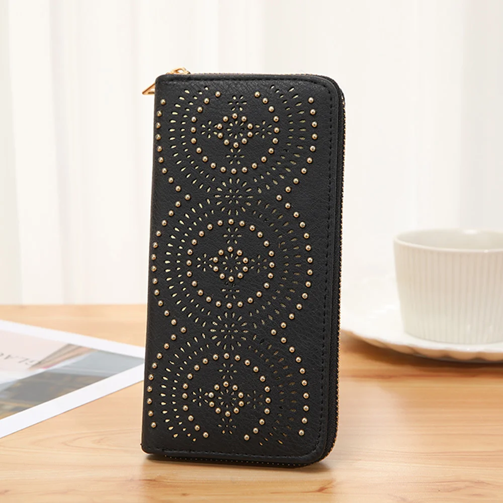 

Женская сумка для мобильного телефона, новинка 2022, Женская длинная сумочка на молнии, Многофункциональный модный кошелек с заклепками, женс...