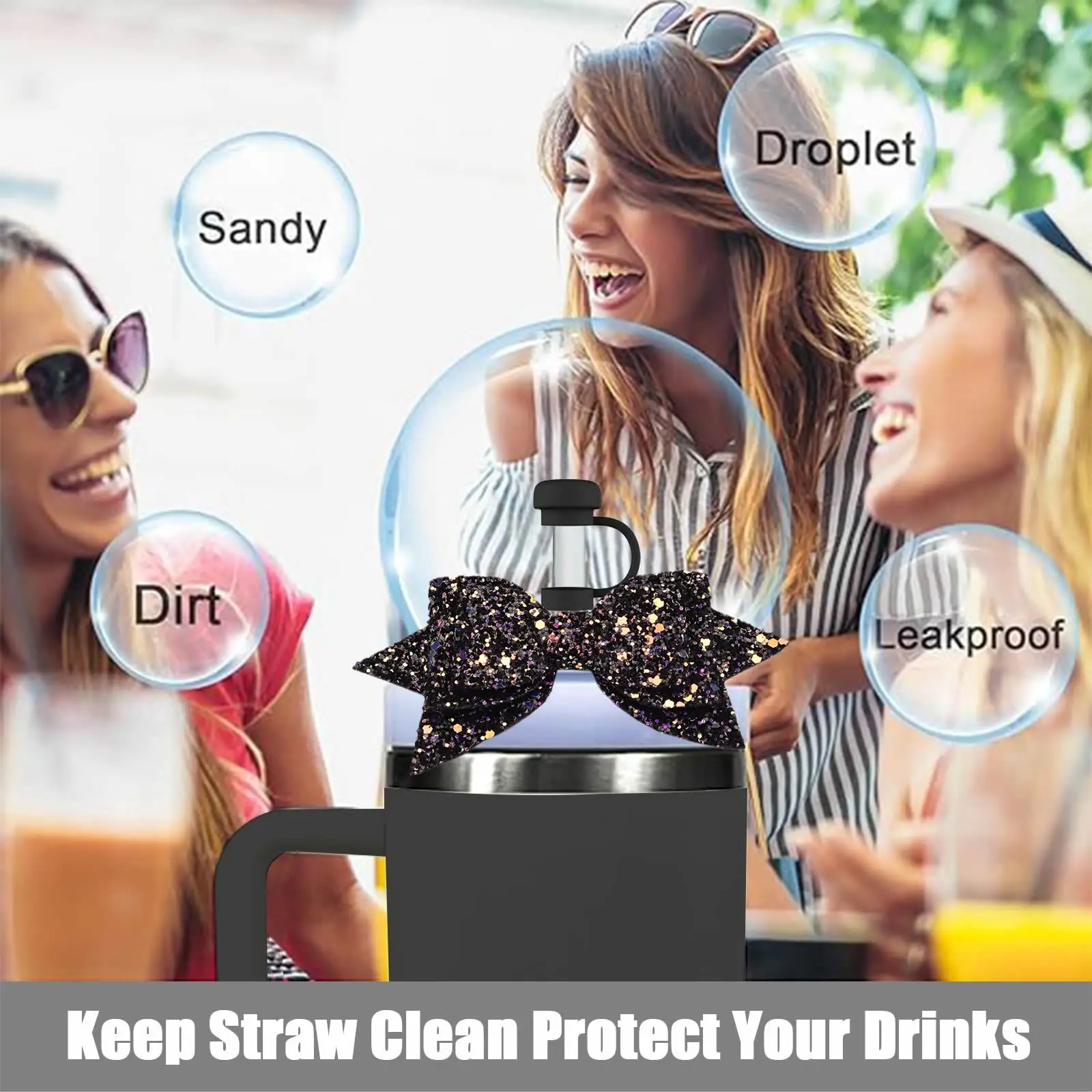 Фото Колпачок для соломинки Yeti Cup, хит продаж, для украшения Stanley Cup, однотонный, из пищевого силикона, чехол для соломинки. №4