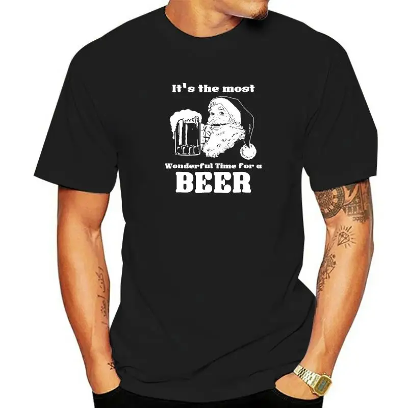 

Its The Most Wonderful Time For A Beer Christmas T-Shirt Camisas Men Tops Tees For Men 3D Printed Top T-Shirts High Quality