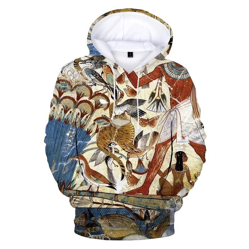 Толстовка с капюшоном египетского искусства толстовка 3D принтом для мужчин и