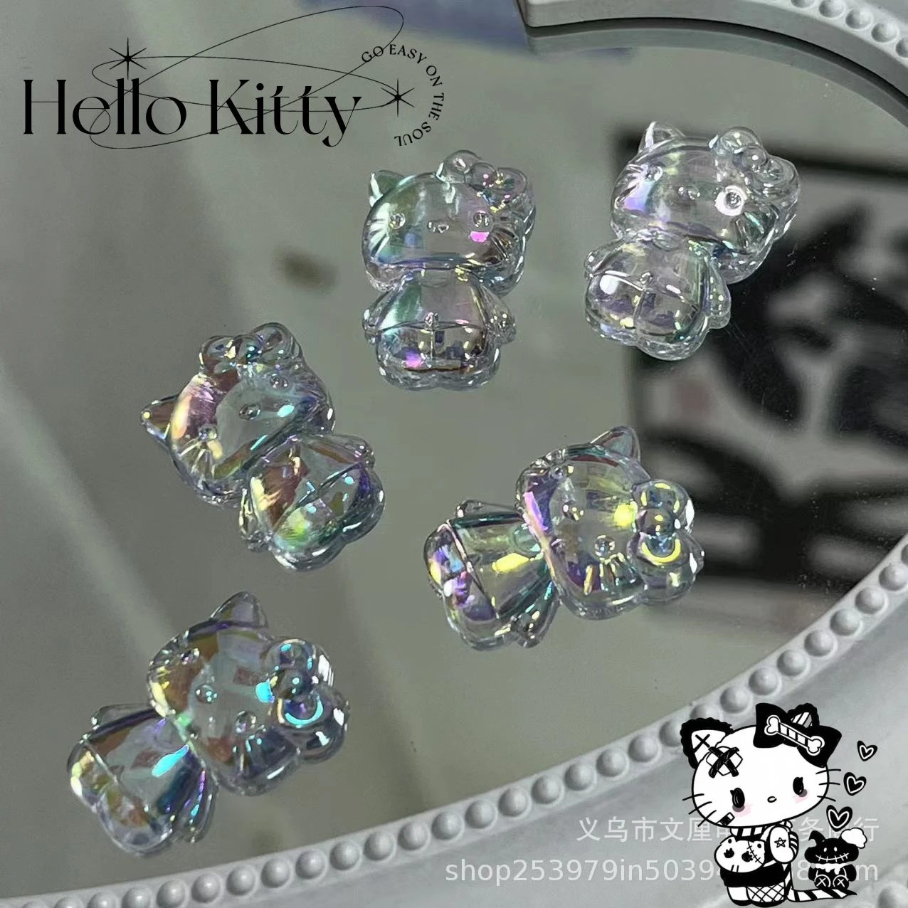 

10 шт., прозрачные заколки для ногтей Hellokitty