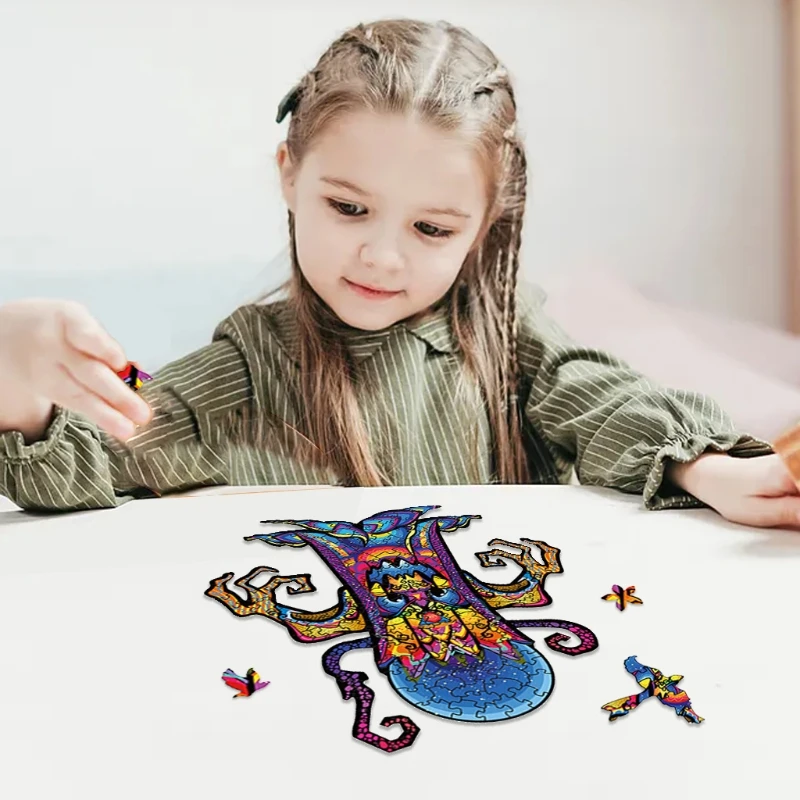 

Three-dimensional Exquisite Shaped Tangram Puzzle, Unique Dryad Wooden Jigsaw Puzzle, 100/200/300Pcs A2UB