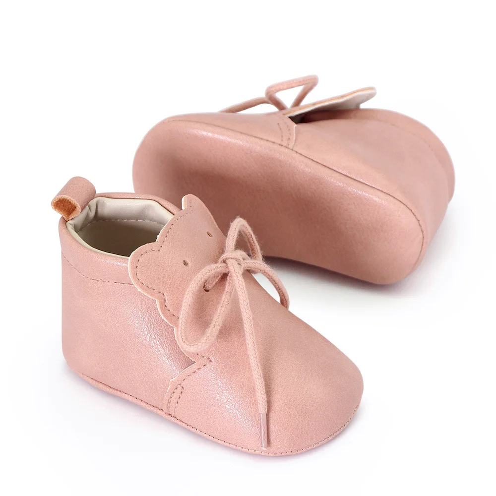 New Baby PU Leather Shoes Unisex Lacing Soft Sole Animal Newborn Toddler Crib Flats First Walkers Retro Casual Boy Girl Shoes images - 6