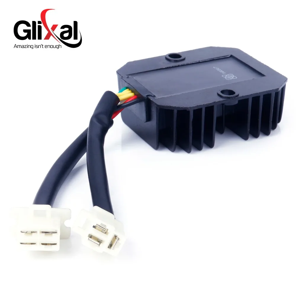 Фото Регулятор напряжения Glixal, выпрямитель GY6 125cc 150cc 152QMI 15QMJ, скутер, мопед, квадроцикл (2 штекера, 7 проводов) №2