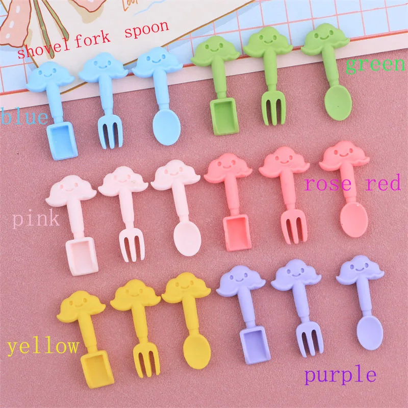 

10 шт. мультяшная Милая вилка ложка-Лопатка Flatback Кабошон Скрапбукинг ремесла чехол для телефона украшение «сделай сам» головные уборы аксес...