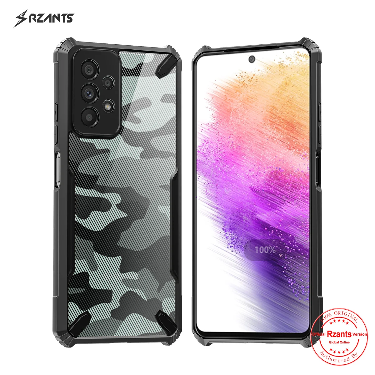 

Rzants For Samsung Galaxy A33 A53 A73 5G Case Hard [Camouflage Bull] Shockproof Slim Crystal Clear Cover Funda Thin Casing