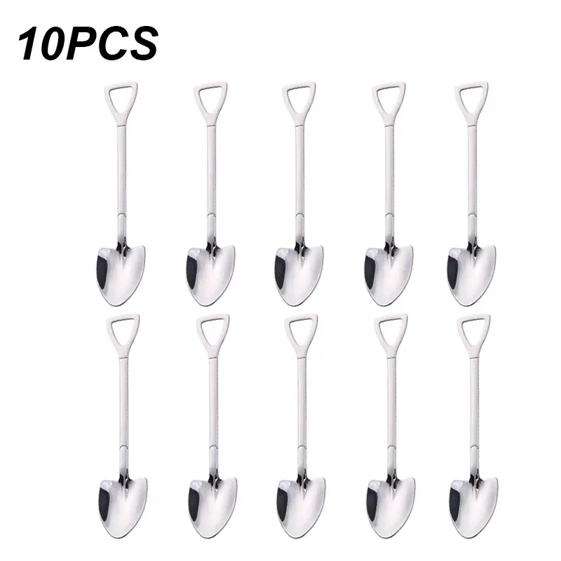 

10PCS Stainless Steel Coffee Spoon Watermelon Shovel Dessert Spoon ice cream spoon Teaspoon Stirring Spoon Christmas Gifts