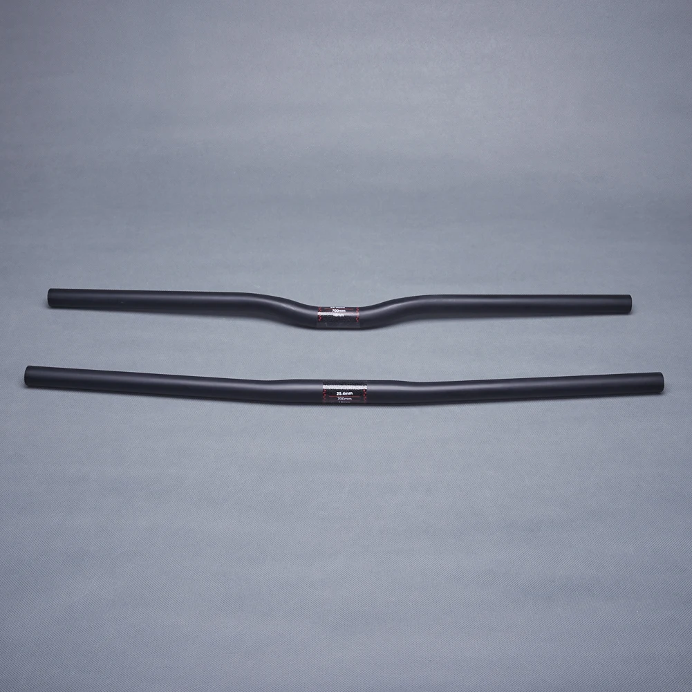 Фото Карбоновый руль для велосипеда 25,4 мм для детских складных BMX, горных и MTB велосипедов, 480-700 мм, черный матовый №1
