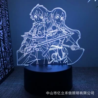 sao series usb touch colorful remote control bedside gift lamp anime decor anime led light room decoration lights night lights