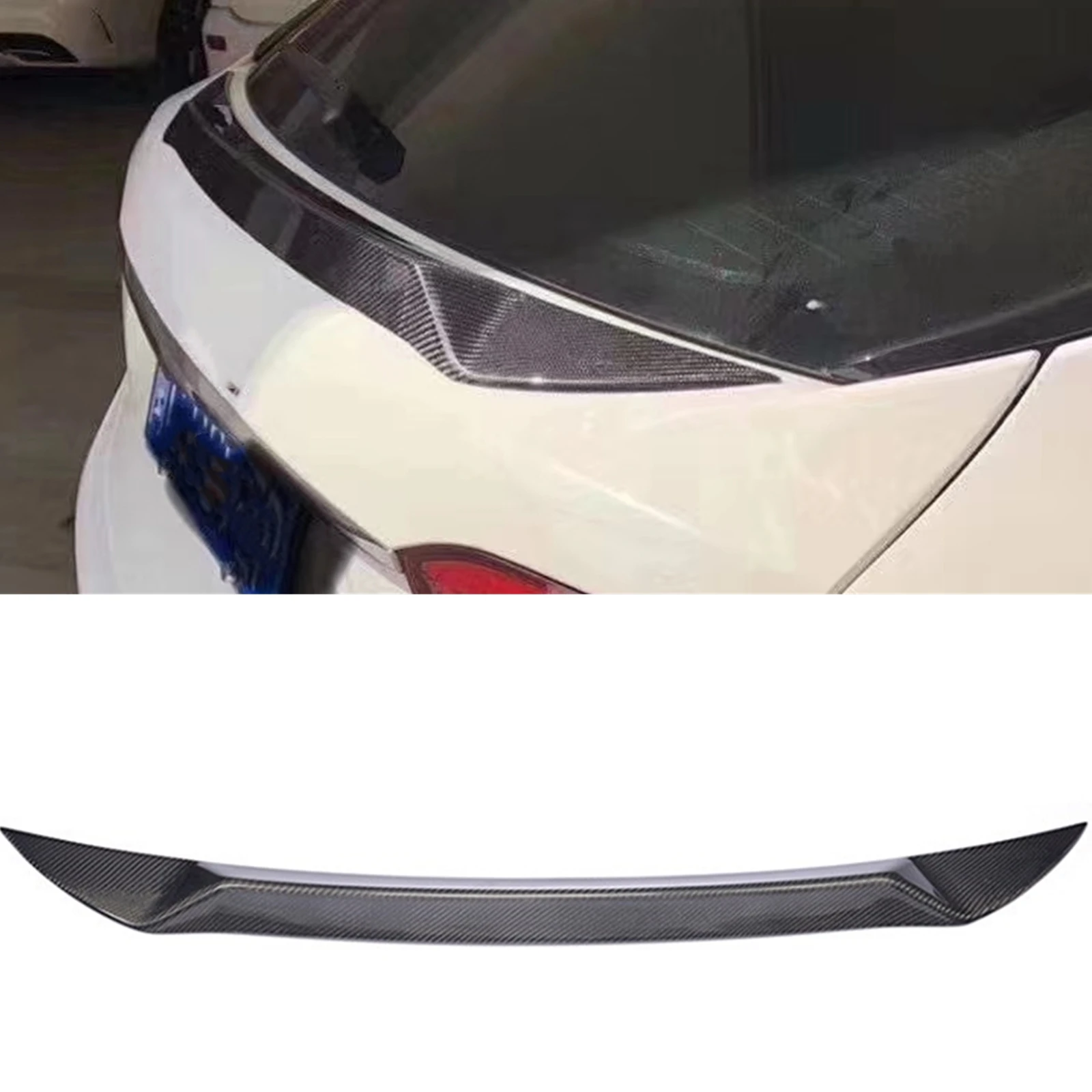 

For Maserati Levante 4-Door 2016-2017 Rear Trunk Middle Spoiler Lip Wing Real Carbon Fiber Car Tailgate Center Splitter Lip Kit
